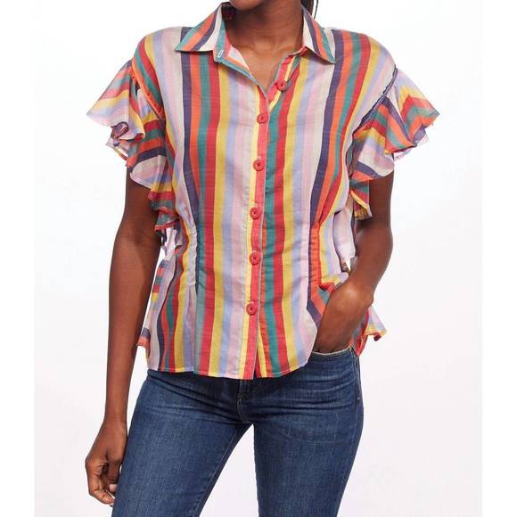 NEW EVA FRANCO berenice top in fiesta stripes - Picture 1 of 3